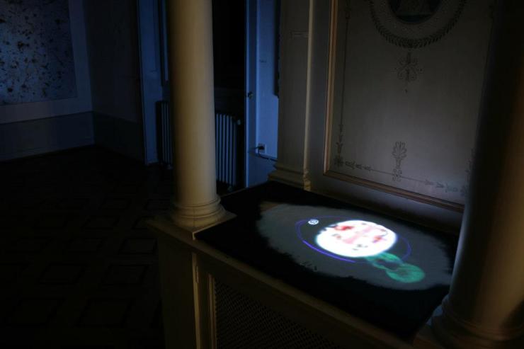 Installation "Voyage symbolique" lors de l'exposition "Utopie picturale 1" Janvier 2013, Villa Dutoit, Genève.